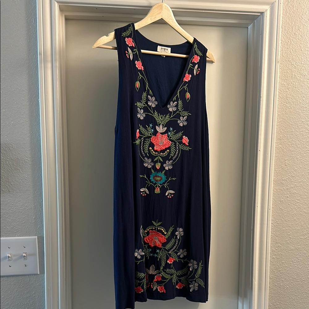 Floral Embroidered Sleeveless Dress